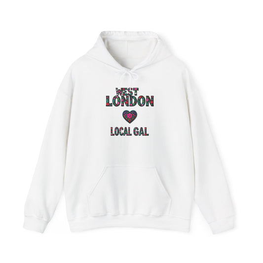 West London Local Gal Flower c02-n08-hs005, Hooded Sweatshirt -  Unisex Heavy Blend™ Pullover, Casual Hoodie for Every Day, Gift for Friends, Support'n Locals -Local Pride Apparel Support Your Community