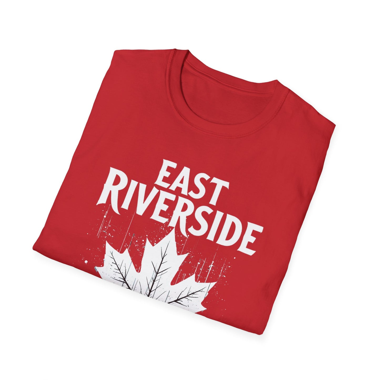 EAST RIVERSIDE, We Support Our Own 2, Hardcore Local White Leaf T-Shirt, Softstyle Graphic Tee, Unisex Casual Wear, Support Local Merch, Gift for Community Lovers Finkz Windsor