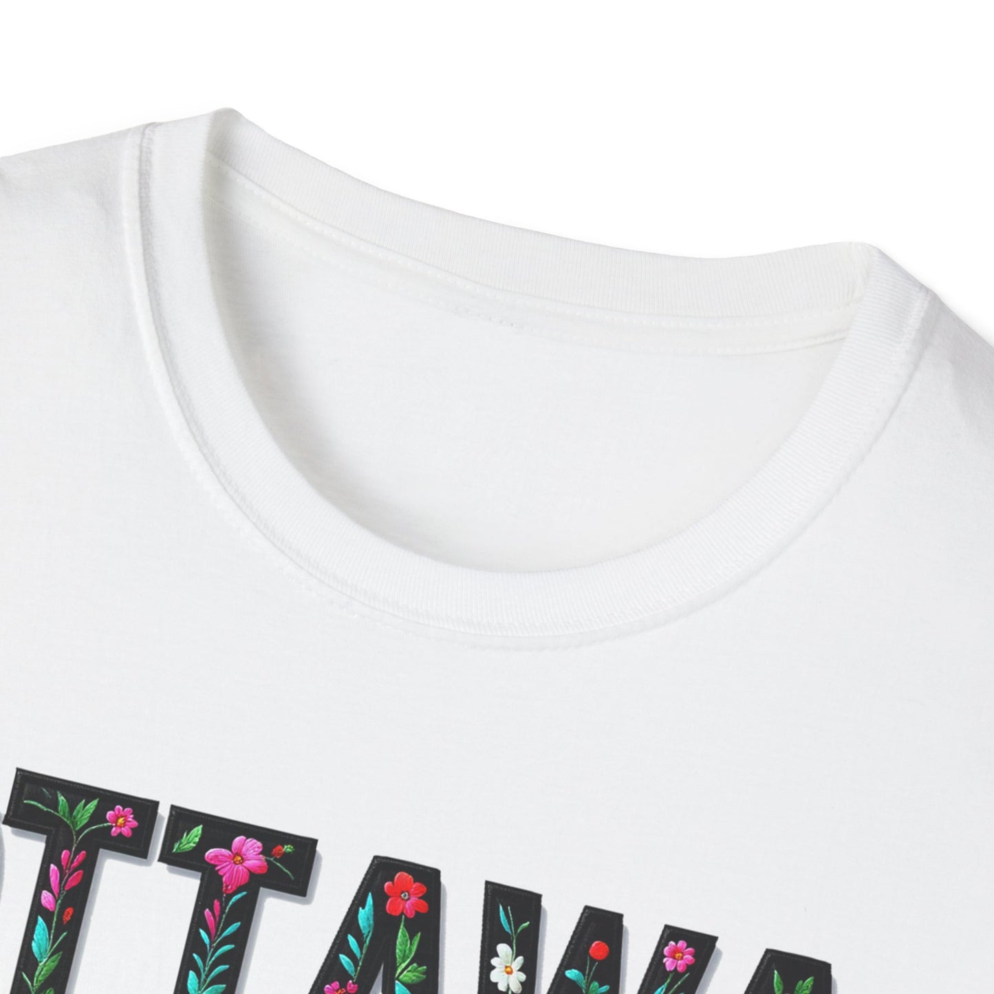 Ottawa Local Gal Flower-Heart T-Shirt, c07-n00-s005 Softstyle Graphic Tee, Unisex Casual Wear, Support Local Merch, Gift for Community Lovers, Finkz WINDSOR