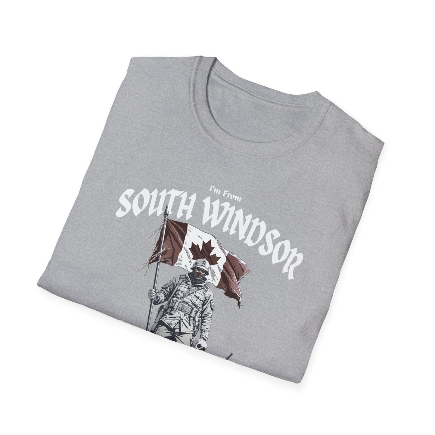 South Windsor Underestimate Guy T-Shirt, c01-n03-s002 Softstyle Graphic Tee, Unisex Casual Wear, Support'n Locals Merch, Gift for Community Lovers.