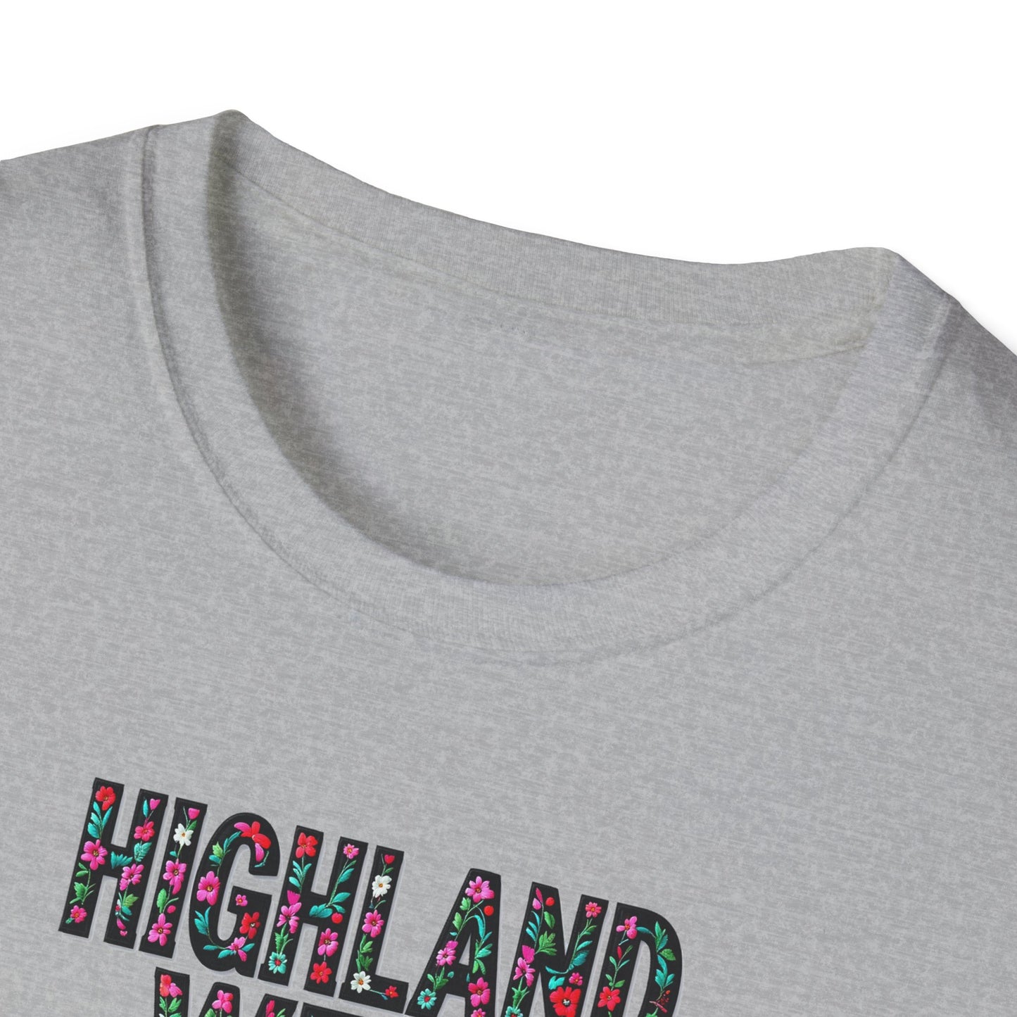 Highland West Local Gal Flower-Heart T-Shirt, c03-n05-s05  Softstyle Graphic Tee, Unisex Casual Wear, Support Local Merch, Gift for Community Lovers, Finkz WINDSOR