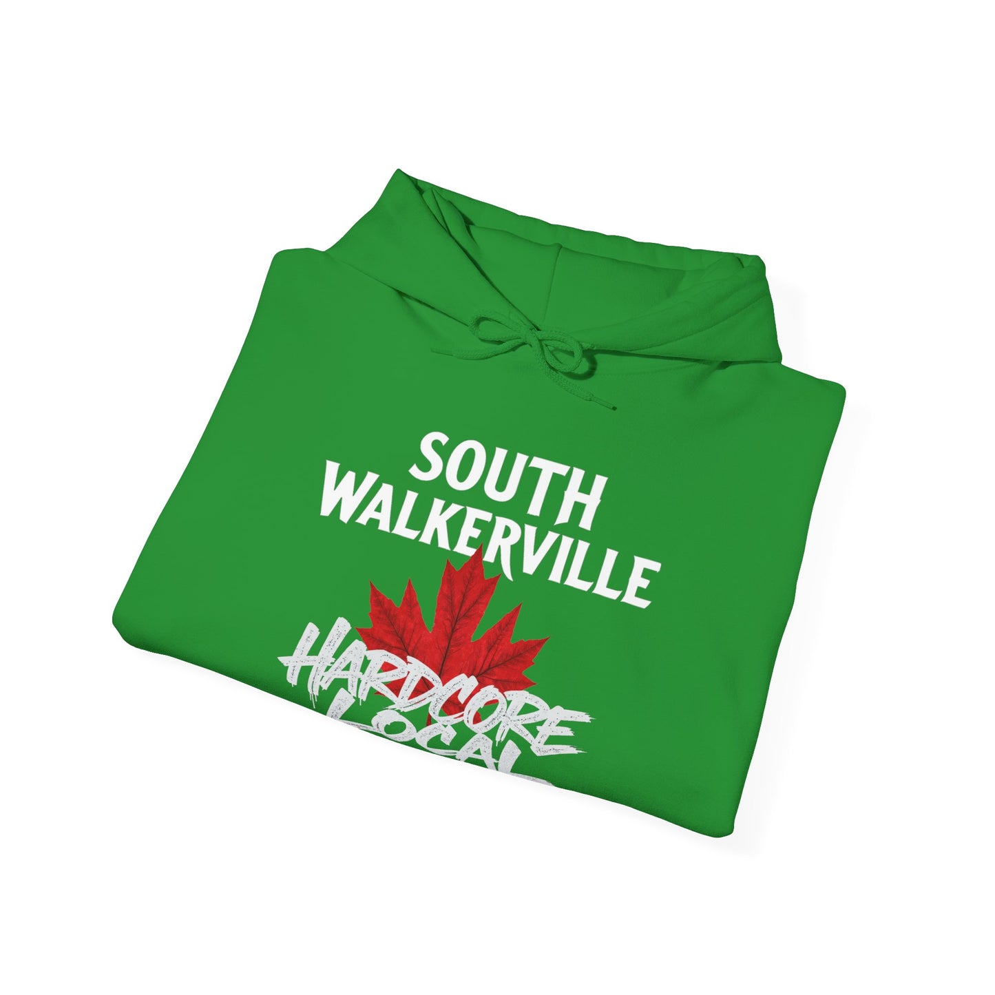 South Walkerville HARDCORE LOCAL red leaf, Hooded Sweatshirt - c01-n08-hs006 Unisex Heavy Blend™ Pullover, Casual Hoodie for Every Day, Gift for Friends, Support'n Locals -Local Pride Apparel Support Your Community