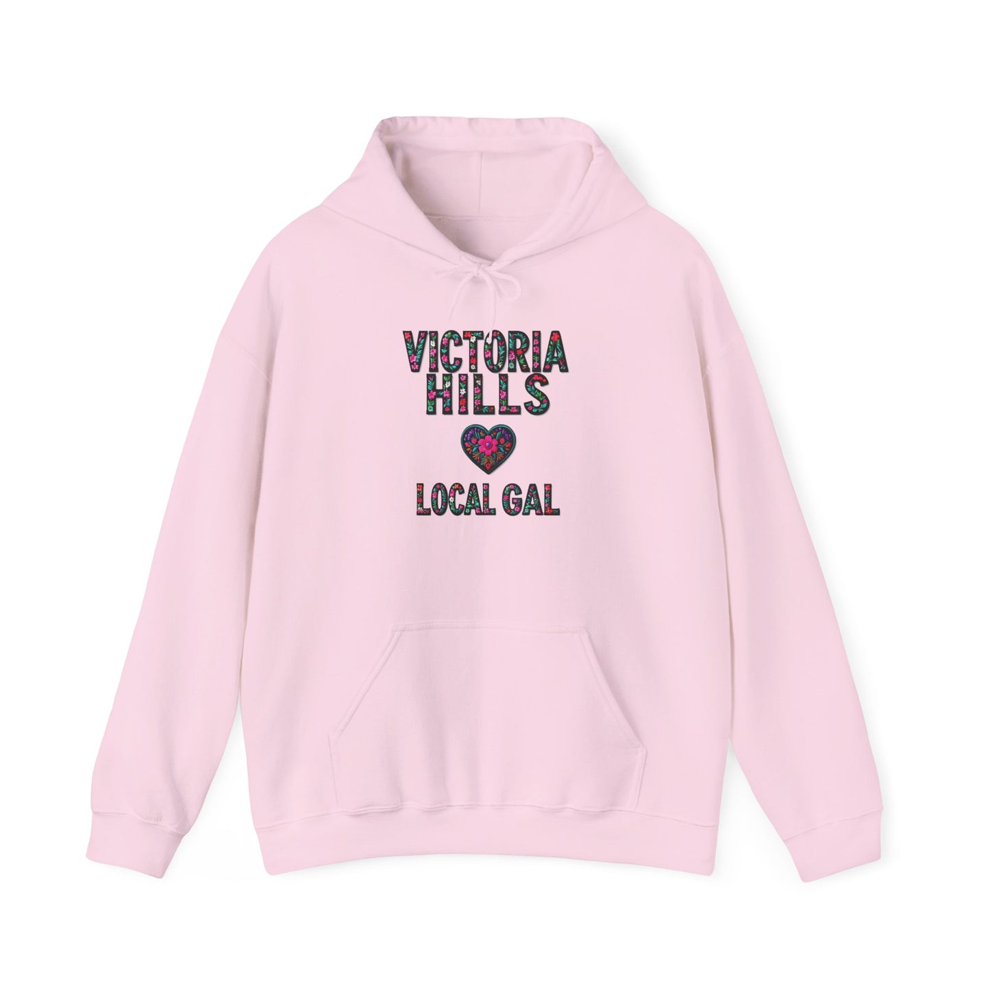 Victoria Hills Local Gal Flower c03-n10-hs005, Hooded Sweatshirt -  Unisex Heavy Blend™ Pullover, Casual Hoodie for Every Day, Gift for Friends, Support'n Locals -Local Pride Apparel Support Your Community