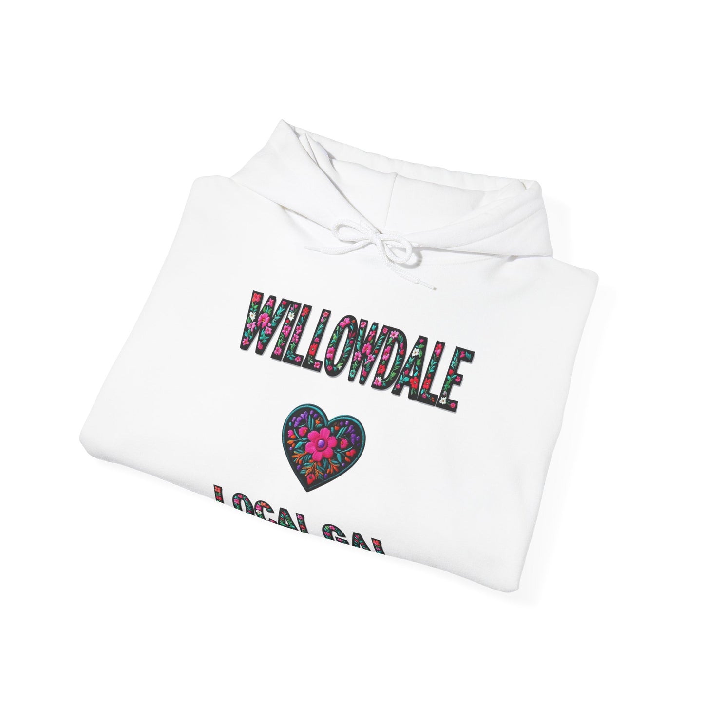 Willowdale Local Gal Flower c06-n05-hs005, Hooded Sweatshirt -  Unisex Heavy Blend™ Pullover, Casual Hoodie for Every Day, Gift for Friends, Support'n Locals -Local Pride Apparel Support Your Community