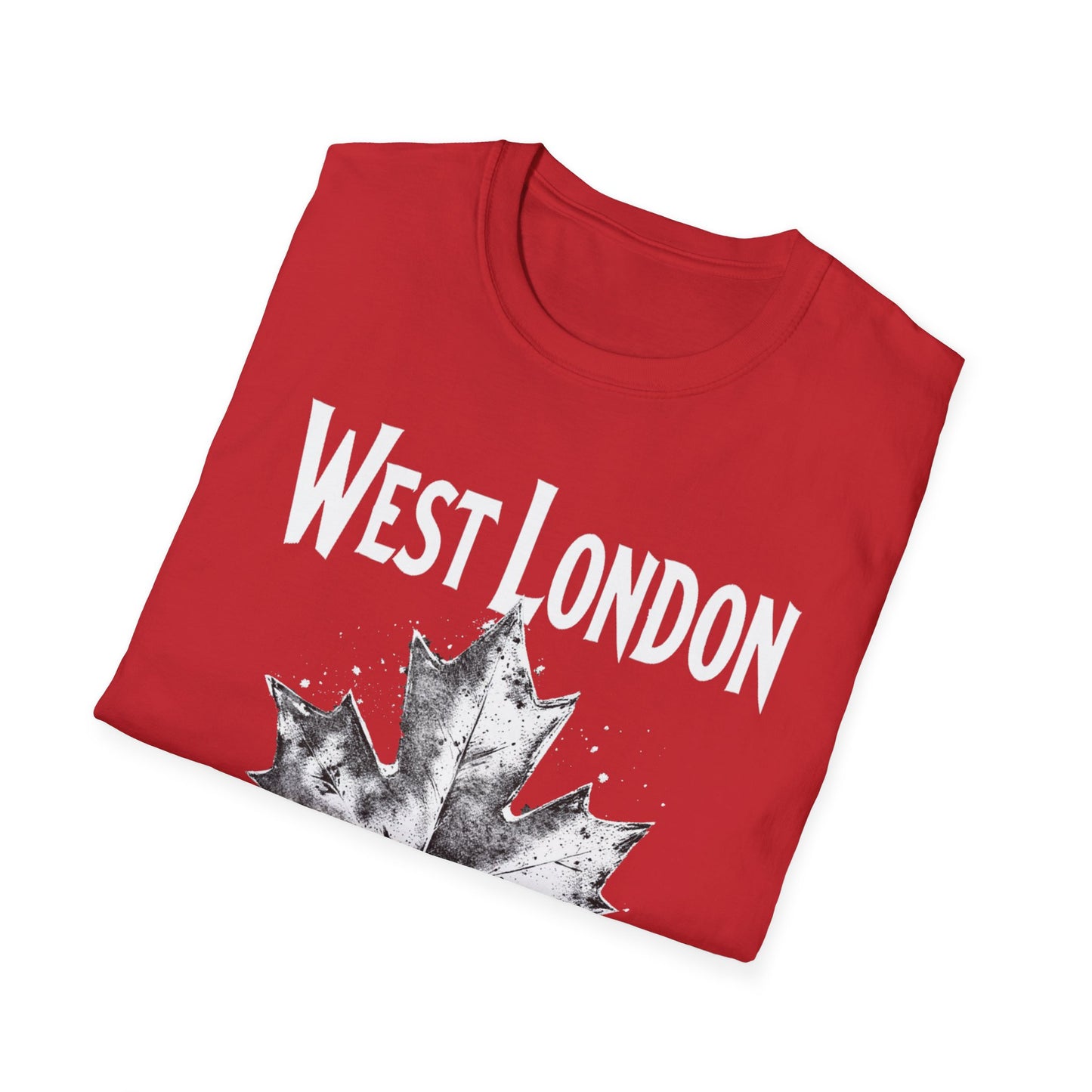 West London Hardcore Rep'n White Leaf T-Shirt, c02-n08-s007 Softstyle Graphic Tee, Unisex Casual Wear, Support'n Locals Merch, Gift for Community Lovers.