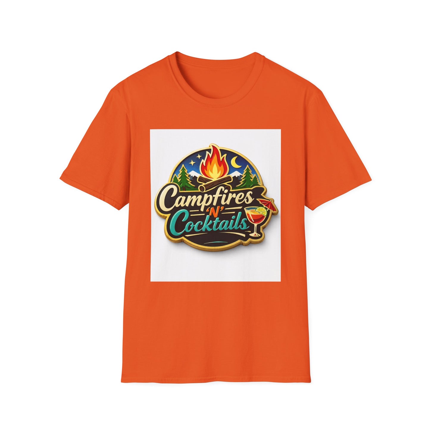 Campfire'N Cocktails T-Shirt, Softstyle, Unisex - CampfireNCocktails.com