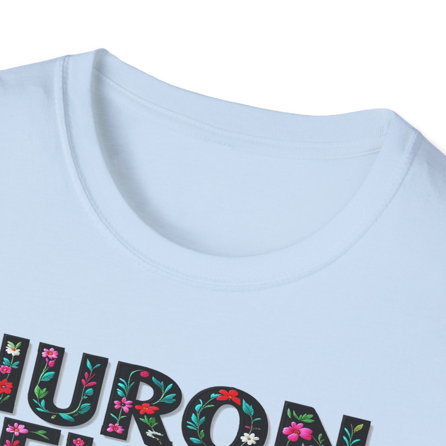 Huron Heights Local Gal Flower-Heart T-Shirt, c02-n01-s005 Softstyle Graphic Tee, Unisex Casual Wear, Support Local Merch, Gift for Community Lovers, Finkz WINDSOR
