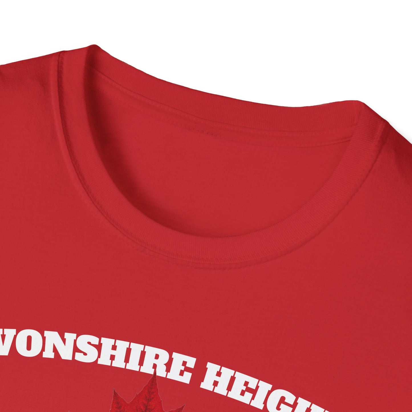 DEVONSHIRE HEIGHTS Local Gal Red Leaf T-Shirt, Softstyle Graphic Tee, Unisex Casual Wear, Support Local Merch, Gift for Community Lovers, Finkz Windsor