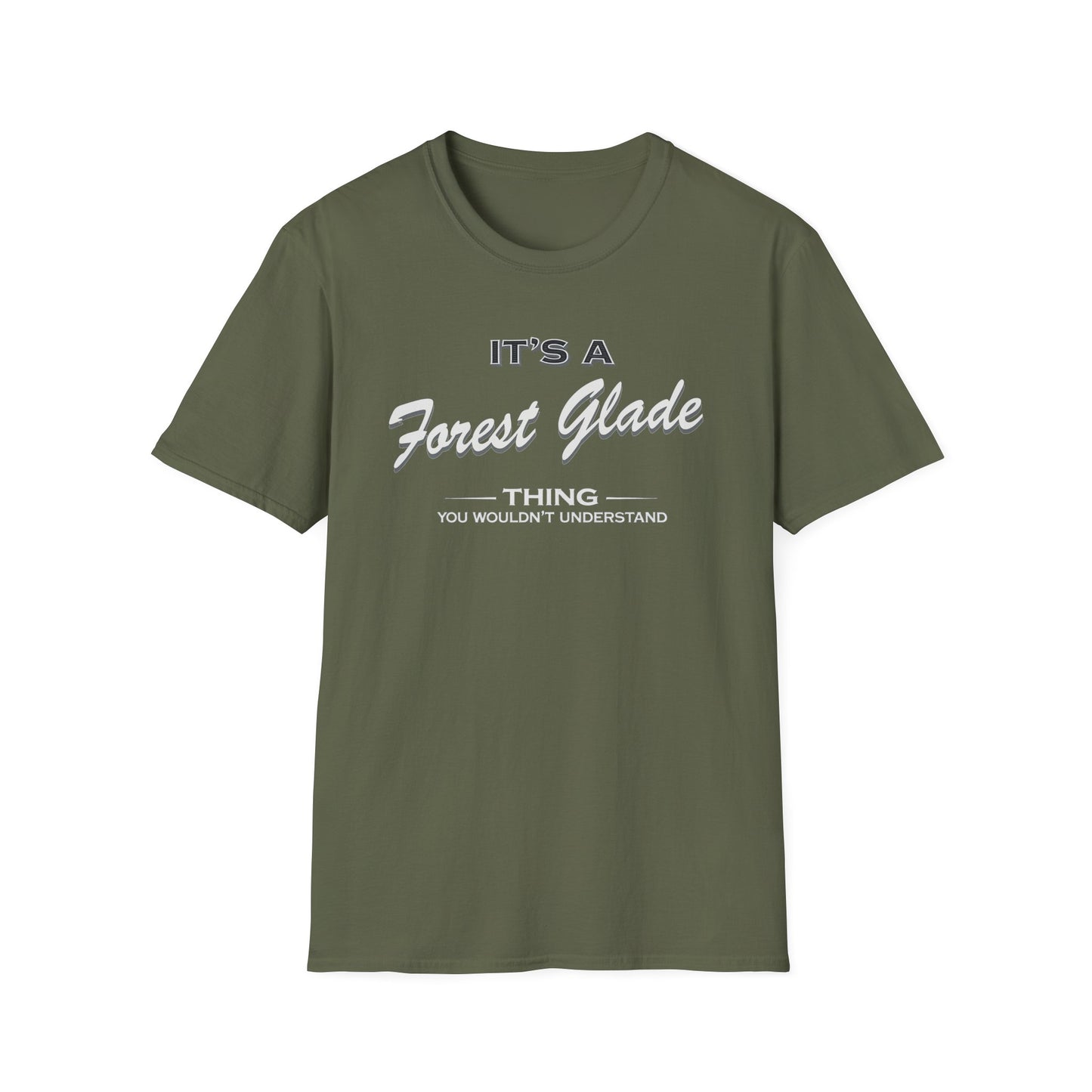 Forest Glade Thing Simple T-Shirt, Softstyle Graphic Tee, Unisex Casual Wear, Support Local Merch, Gift for Community Lovers, Finkz Windsor