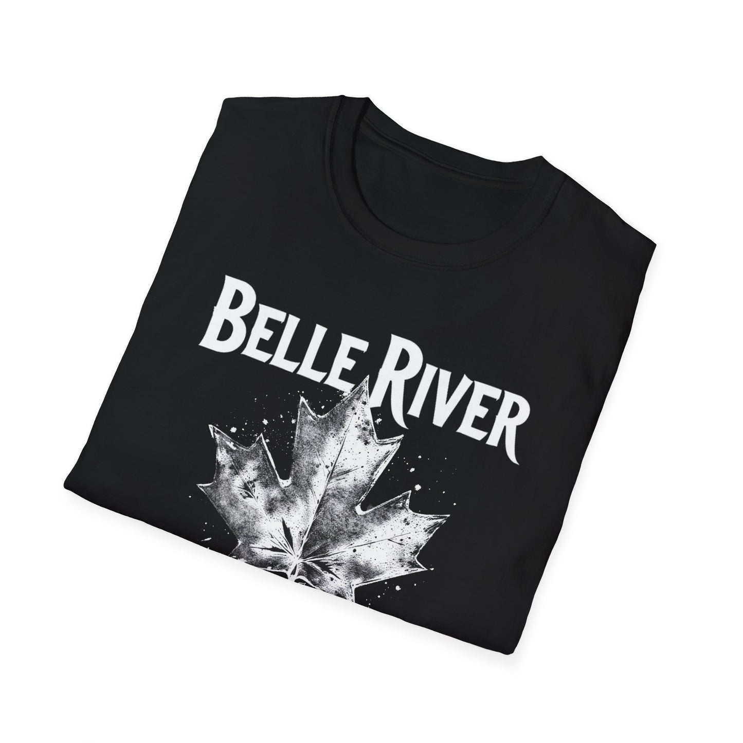 BELLE RIVER, Rep'n My Hood, Hardcore Local Cool Leaf T-Shirt, Softstyle Graphic Tee, Unisex Casual Wear, Support Local Merch, Gift for Community Lovers, Finkz WINDSOR