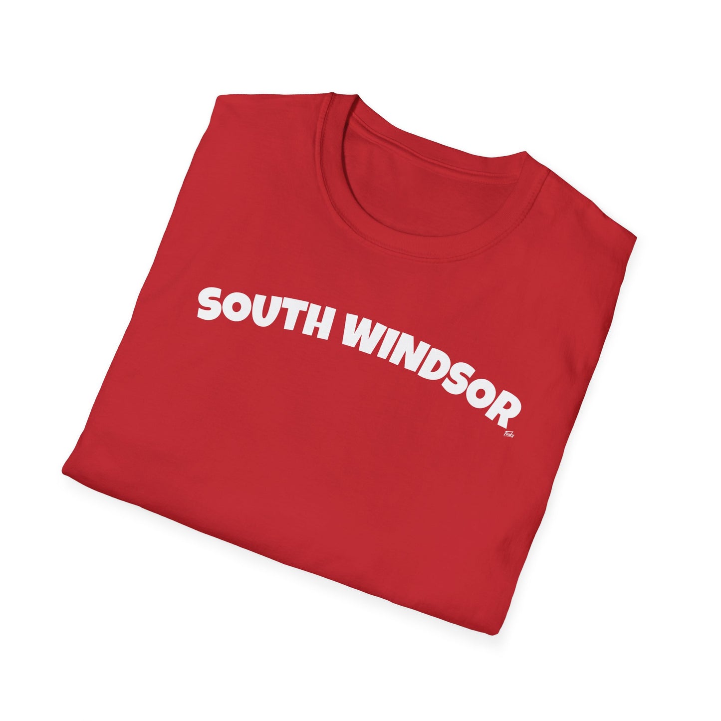 SOUTH WINDSOR T-Shirt, Softstyle Graphic Tee, Unisex Casual Wear, Support Local Merch, Gift for Community Lovers, Finkz Windsor