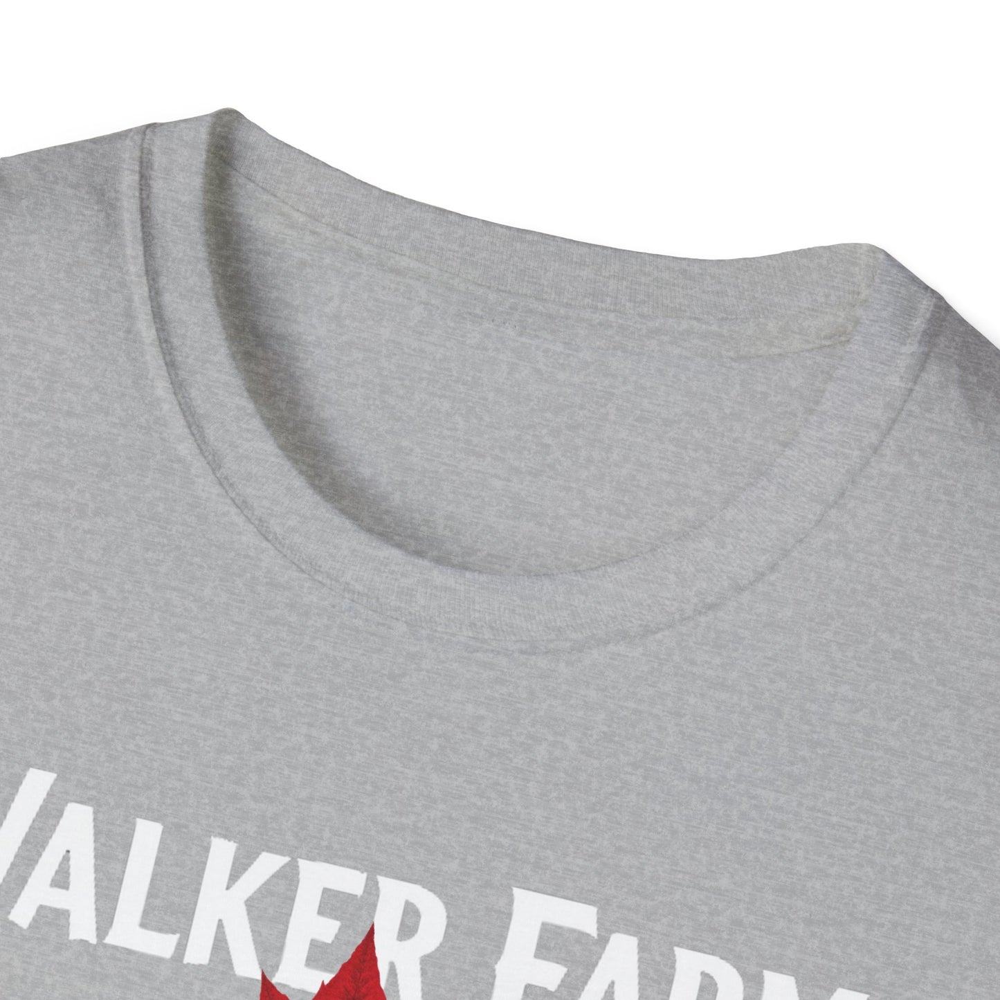 Walker Farm Hardcore Local Red Leaf, We Support Our Own, 1 T-Shirt, Softstyle Graphic Tee, Unisex Casual Wear, Support Local Merch, Gift for Community Lovers