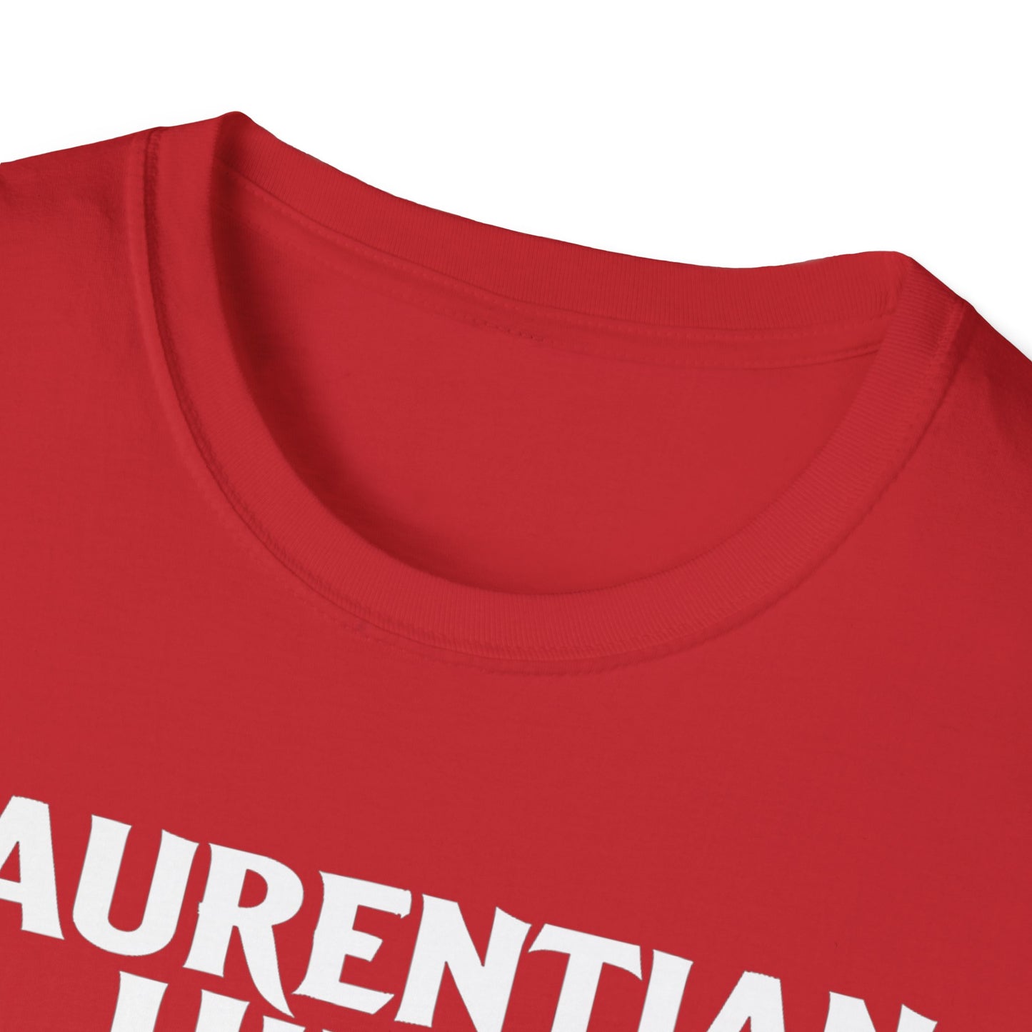 Laurentian Hills Hardcore Rep'n White Leaf T-Shirt, c03-n06-s007 Softstyle Graphic Tee, Unisex Casual Wear, Support'n Locals Merch, Gift for Community Lovers.