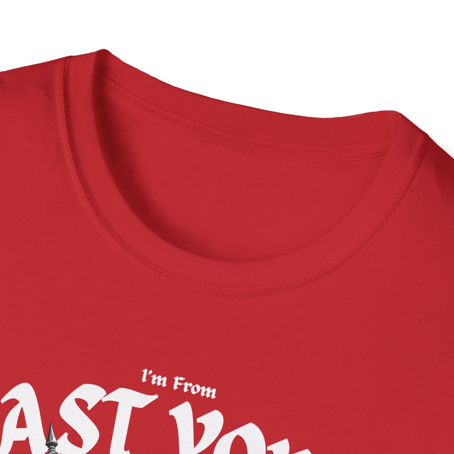 East York Underestimate Guy T-Shirt, c06-n02-s002 Softstyle Graphic Tee, Unisex Casual Wear, Support'n Locals Merch, Gift for Community Lovers.