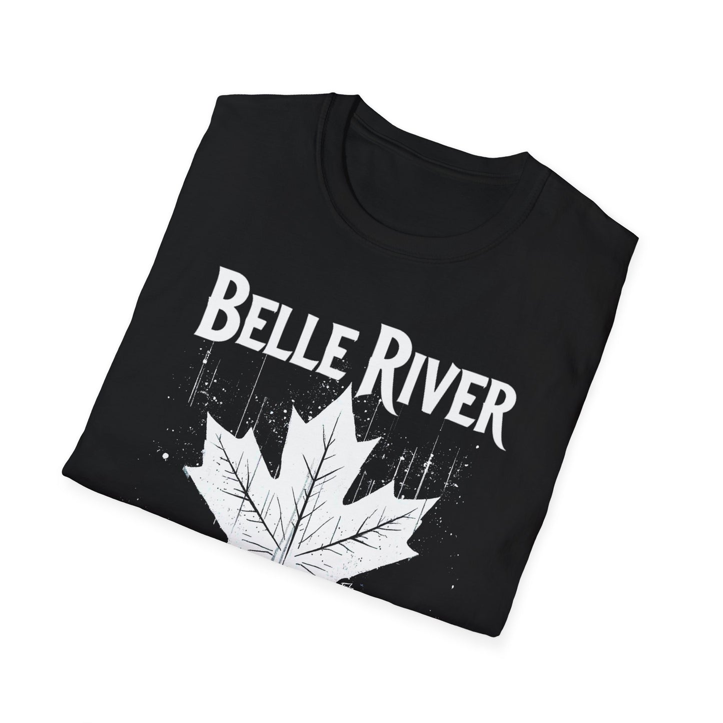 BELLE RIVER, We Support Our Own 2, Hardcore Local White Leaf T-Shirt, Softstyle Graphic Tee, Unisex Casual Wear, Support Local Merch, Gift for Community Lovers Finkz Windsor