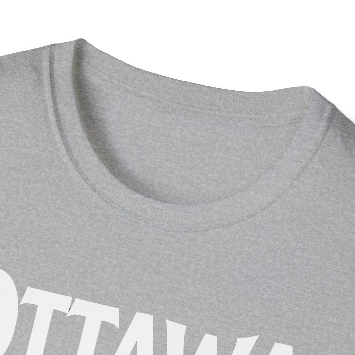 Ottawa Hardcore We Support Our Own Red Leaf T-Shirt, c07-n00-s006 Softstyle Graphic Tee, Unisex Casual Wear, Support'n Locals Merch, Gift for Community Lovers.