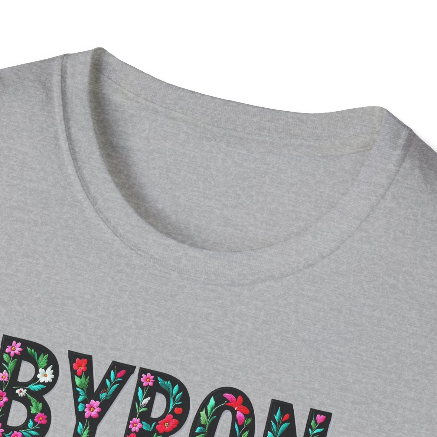 Byron Local Gal Flower-Heart T-Shirt, c02-n02-s05  Softstyle Graphic Tee, Unisex Casual Wear, Support Local Merch, Gift for Community Lovers, Finkz WINDSOR