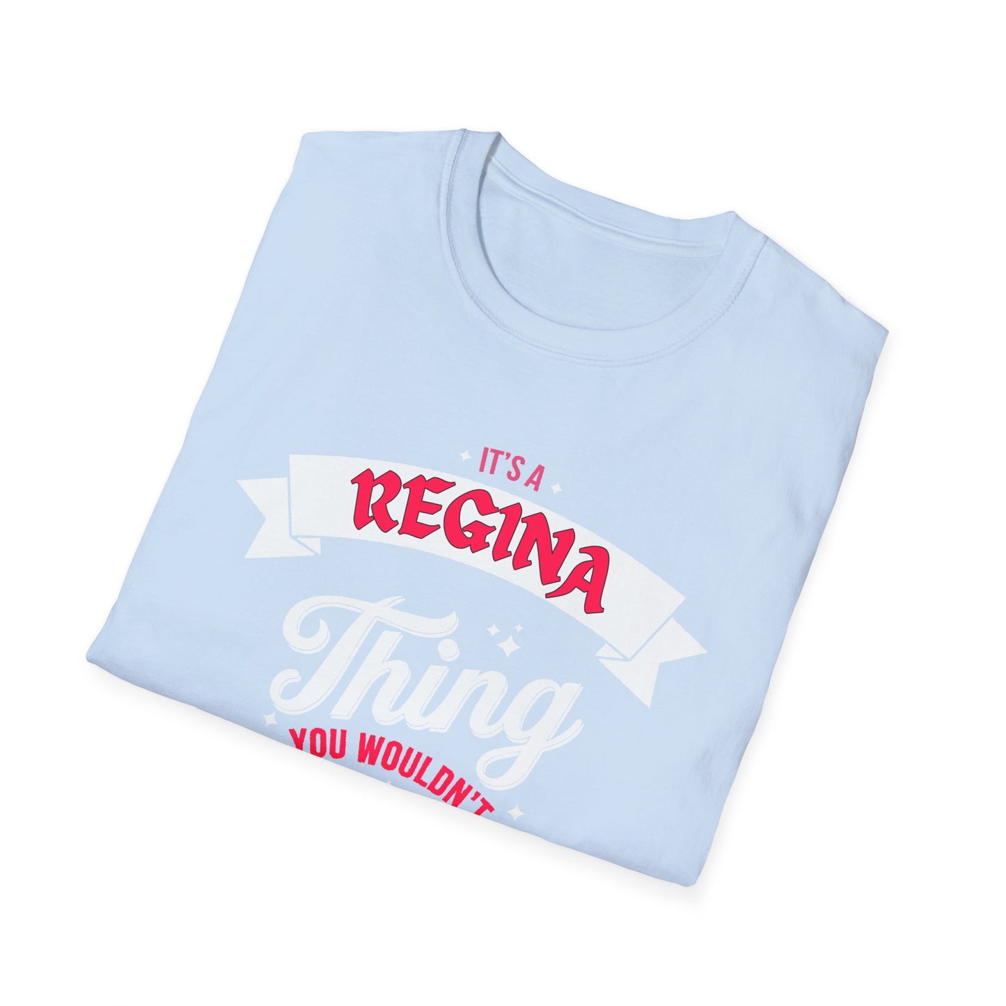 Regina THING T-Shirt, Softstyle Graphic Tee, Unisex Casual Wear, Support Local Merch, Gift for Community Lovers, c10-s003