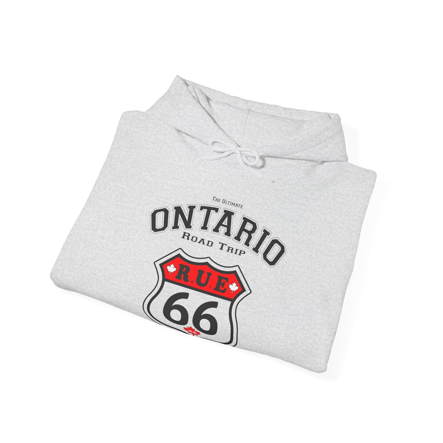 Ontario Road Trip White | Rue66.ca 100% Authentic | Cozy Camping Hoodie | Unisex Hooded Sweatshirt for Nature Lovers, Casual Wear, Gift for Him/Her, Outdoor Adventures, Cozy...