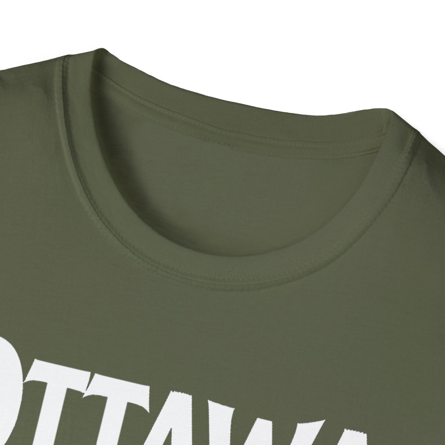 Ottawa Hardcore We Support Our Own Red Leaf T-Shirt, c07-n00-s006 Softstyle Graphic Tee, Unisex Casual Wear, Support'n Locals Merch, Gift for Community Lovers.