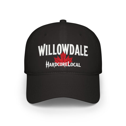 Willowdale HARDCORE LOCAL Red LEAF Low Profile Baseball Cap - Hat for Community Lovers c06-n05-h01