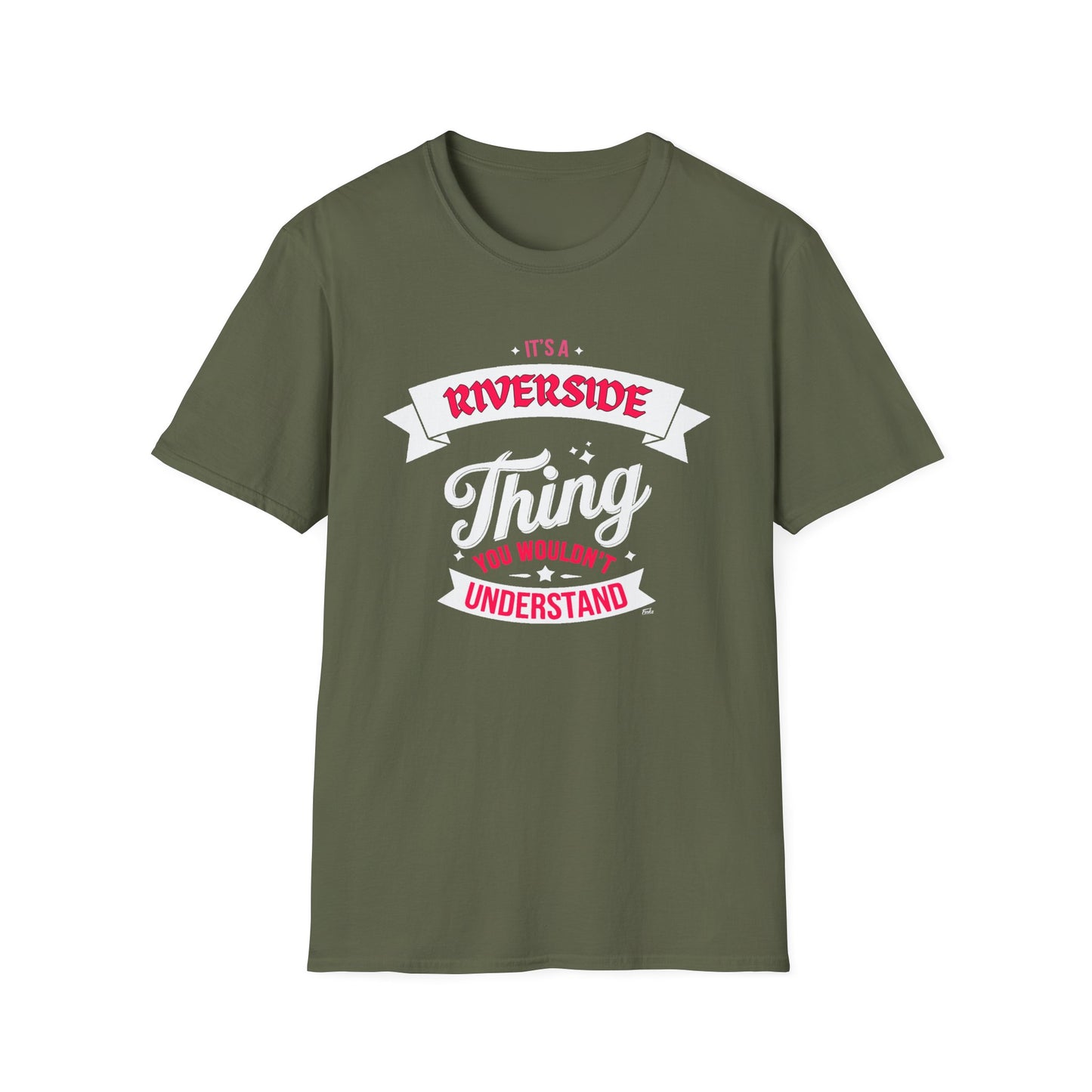 Riverside THING T-Shirt, Softstyle Graphic Tee, Unisex Casual Wear, Support Local Merch, Gift for Community Lovers, c01-n05-s003