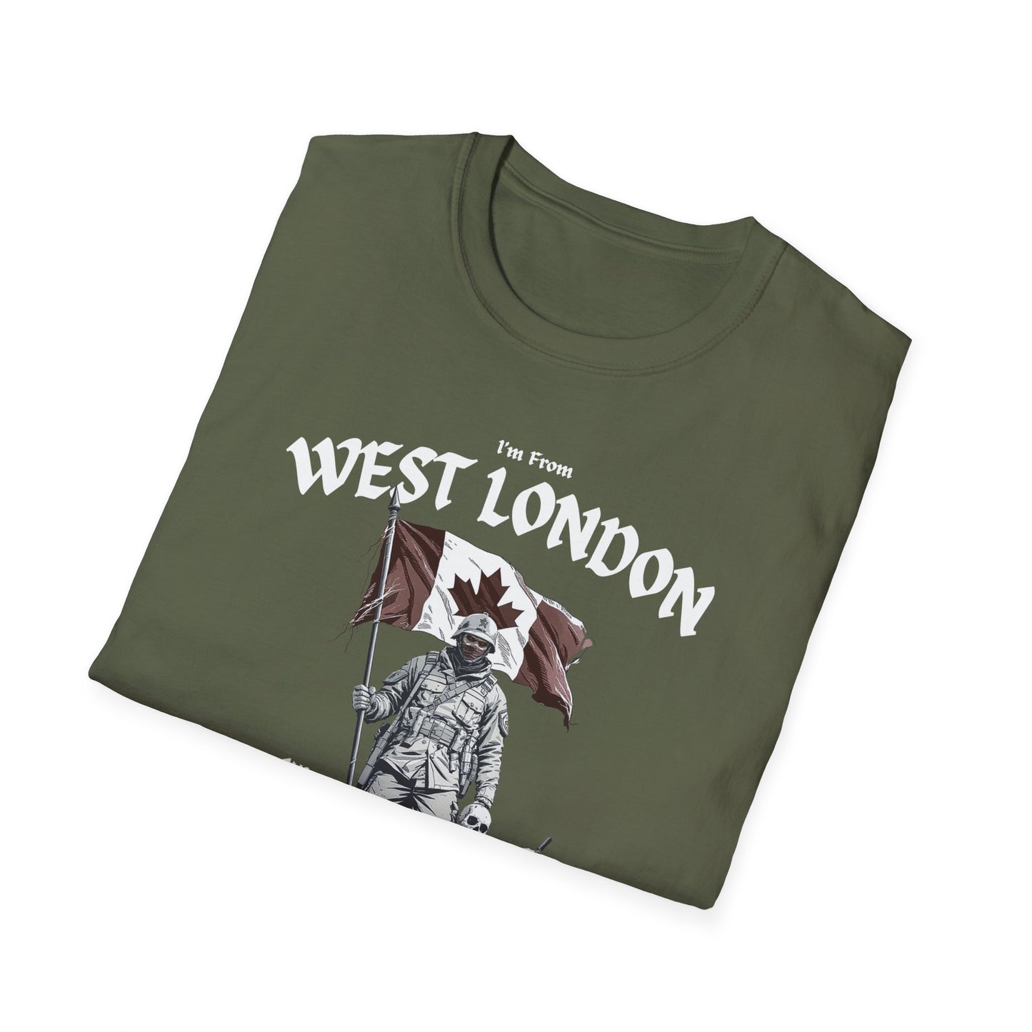 West London Underestimate Guy T-Shirt, c02-n08-s002 Softstyle Graphic Tee, Unisex Casual Wear, Support'n Locals Merch, Gift for Community Lovers.