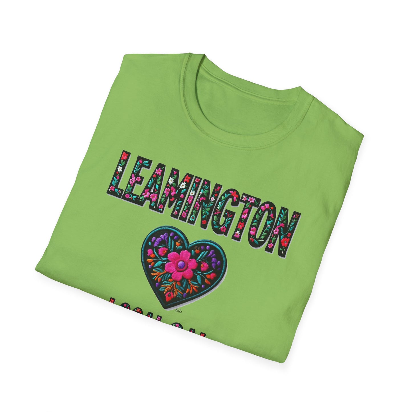 LEAMINGTON Local Gal Flower-Heart T-Shirt, 3 Softstyle Graphic Tee, Unisex Casual Wear, Support Local Merch, Gift for Community Lovers, Finkz WINDSOR