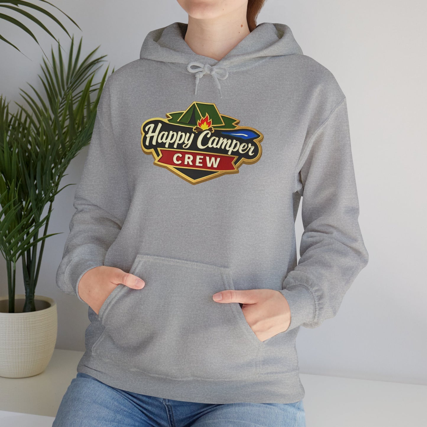 Happy Camper Crew - Dark Hoodie |  100% Authentic | Cozy Camping Hoodie | Unisex Hooded Sweatshirt for Nature Lovers, Casual Wear, Gift for Him/Her, Outdoor Adventures.. - HappyCamperCrew.com