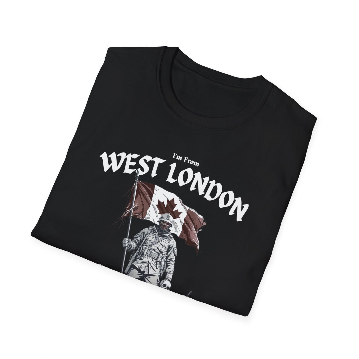West London Underestimate Guy T-Shirt, c02-n08-s002 Softstyle Graphic Tee, Unisex Casual Wear, Support'n Locals Merch, Gift for Community Lovers.