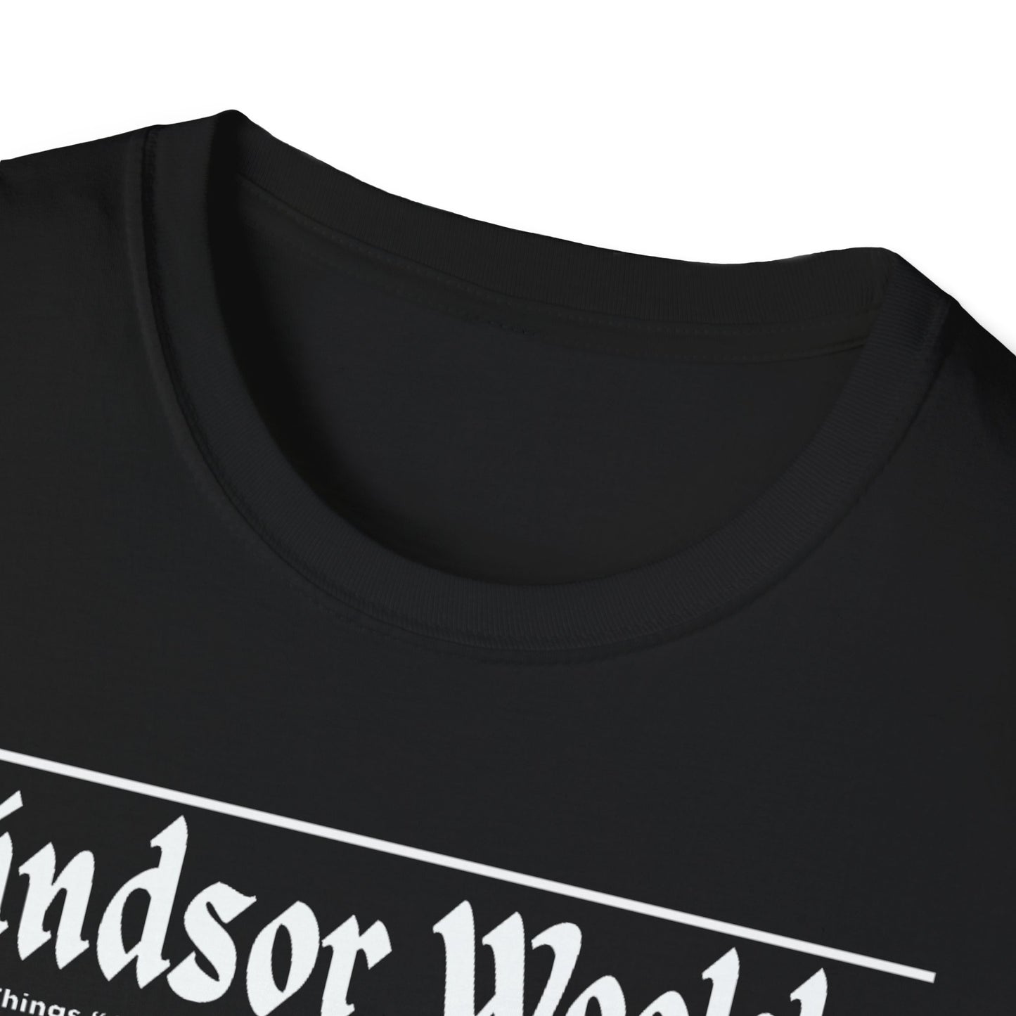 WINDSOR WEEKLY T-Shirt, Softstyle Graphic Tee, Unisex Casual Wear, Support Local Merch, Gift for Community Lovers FINKZ WINDSOR