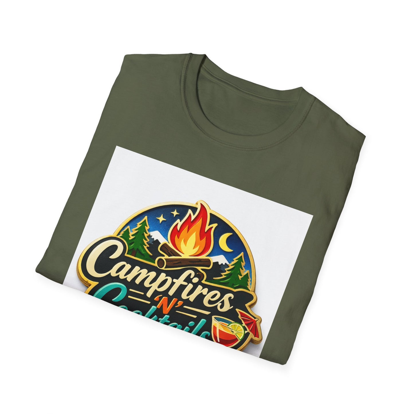 Campfire'N Cocktails T-Shirt, Softstyle, Unisex - CampfireNCocktails.com