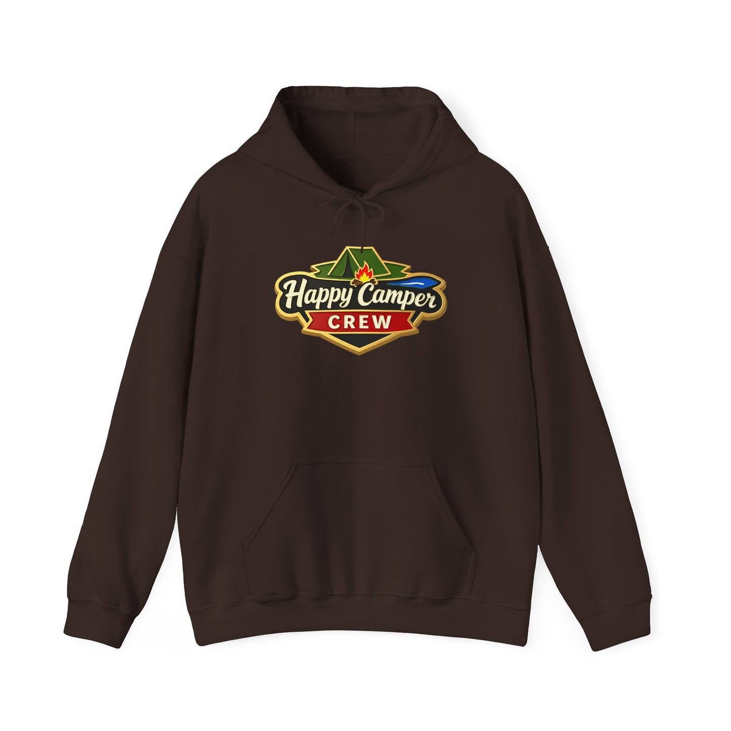 Happy Camper Crew - Dark Hoodie |  100% Authentic | Cozy Camping Hoodie | Unisex Hooded Sweatshirt for Nature Lovers, Casual Wear, Gift for Him/Her, Outdoor Adventures.. - HappyCamperCrew.com