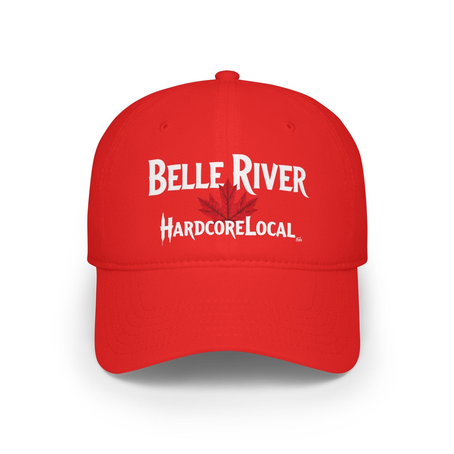 BELLE RIVER HARDCORE  BIG LEAF Low Profile Baseball Cap - Red Hat for Community Lovers FINKZ WINDSOR