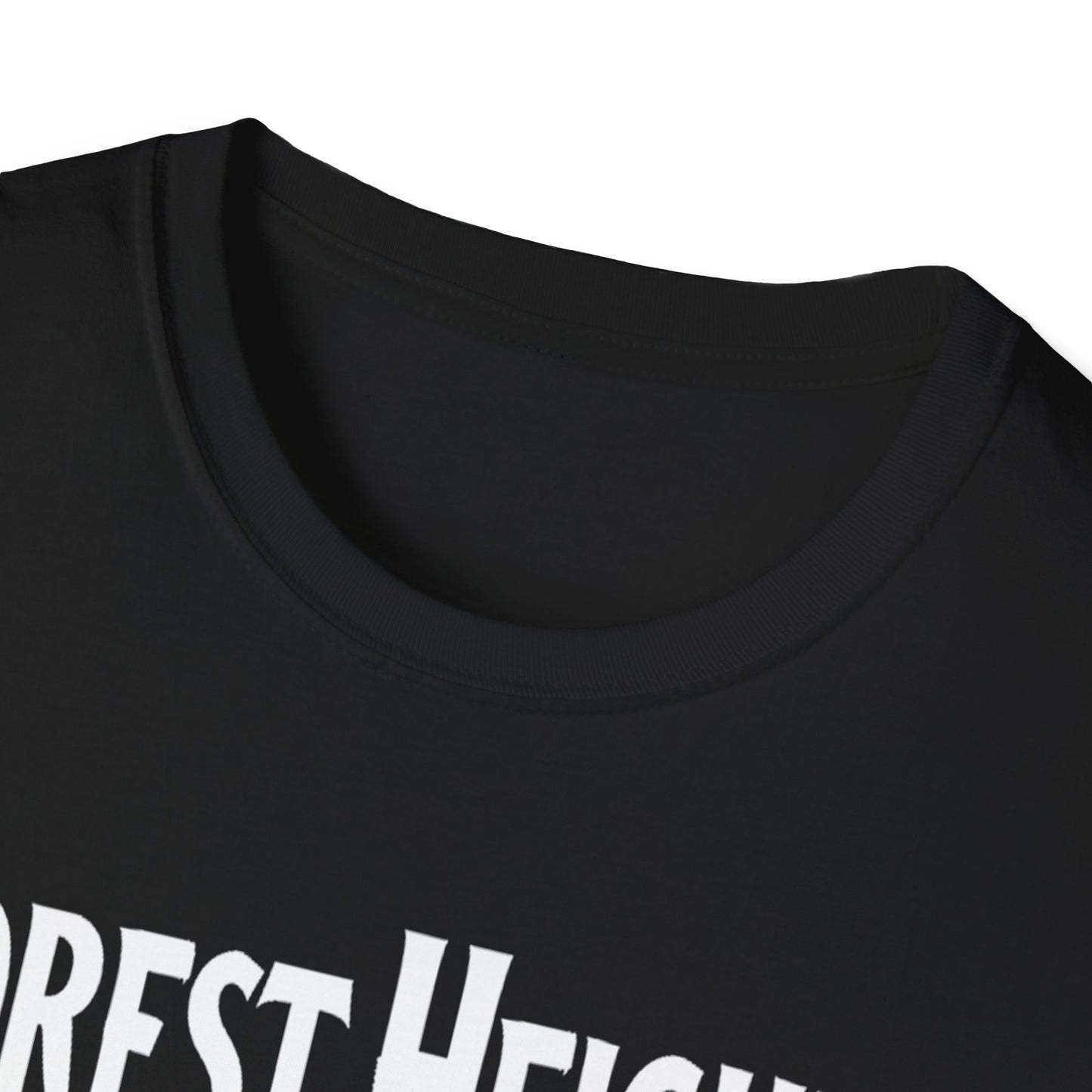Forest Heights Hardcore Rep'n White Leaf T-Shirt, c03-n03-s007 Softstyle Graphic Tee, Unisex Casual Wear, Support'n Locals Merch, Gift for Community Lovers.