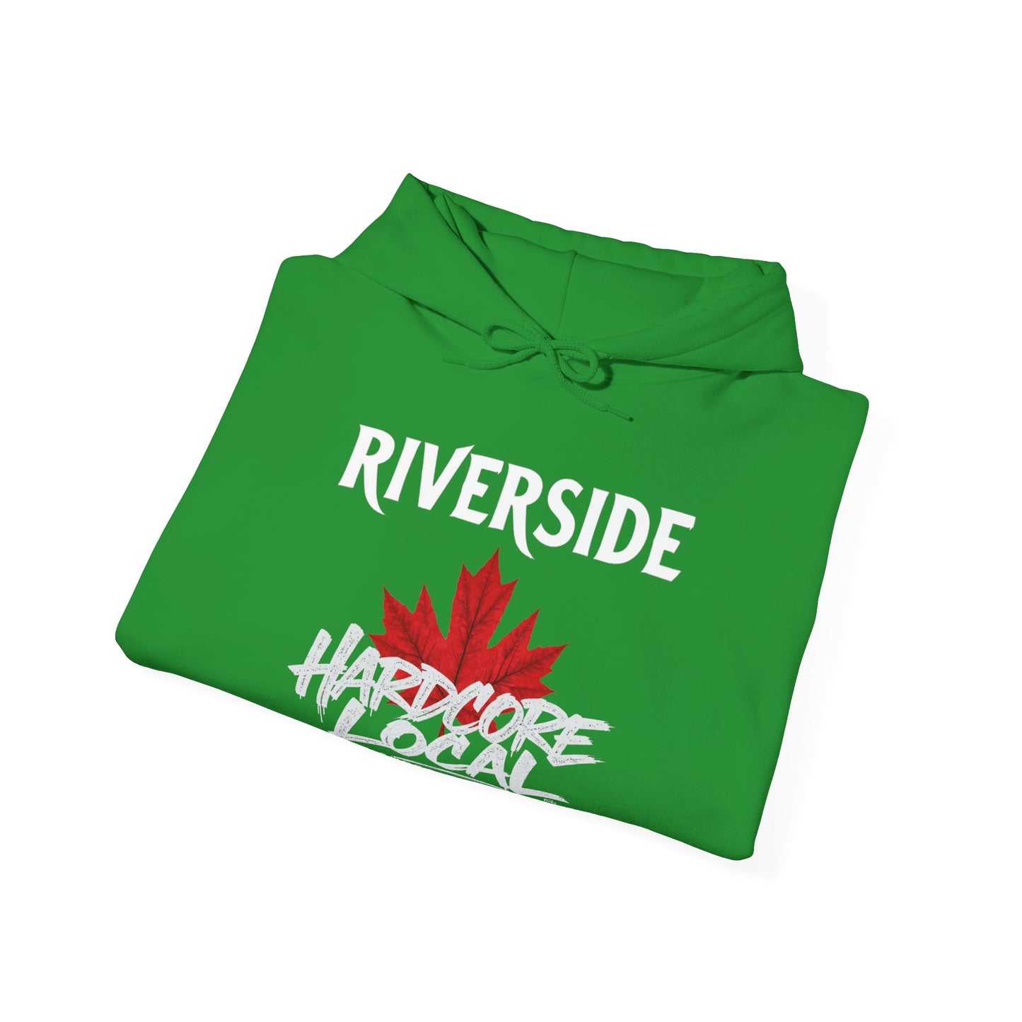 Riverside RED LEAF HARDCORE LOCAL Hooded Sweatshirt - Unisex Heavy Blend™ Pullover, c01-n05-hs006Casual Hoodie for Every Day, Gift for Friends, Local Pride Apparel Support Your Community Finkz 49