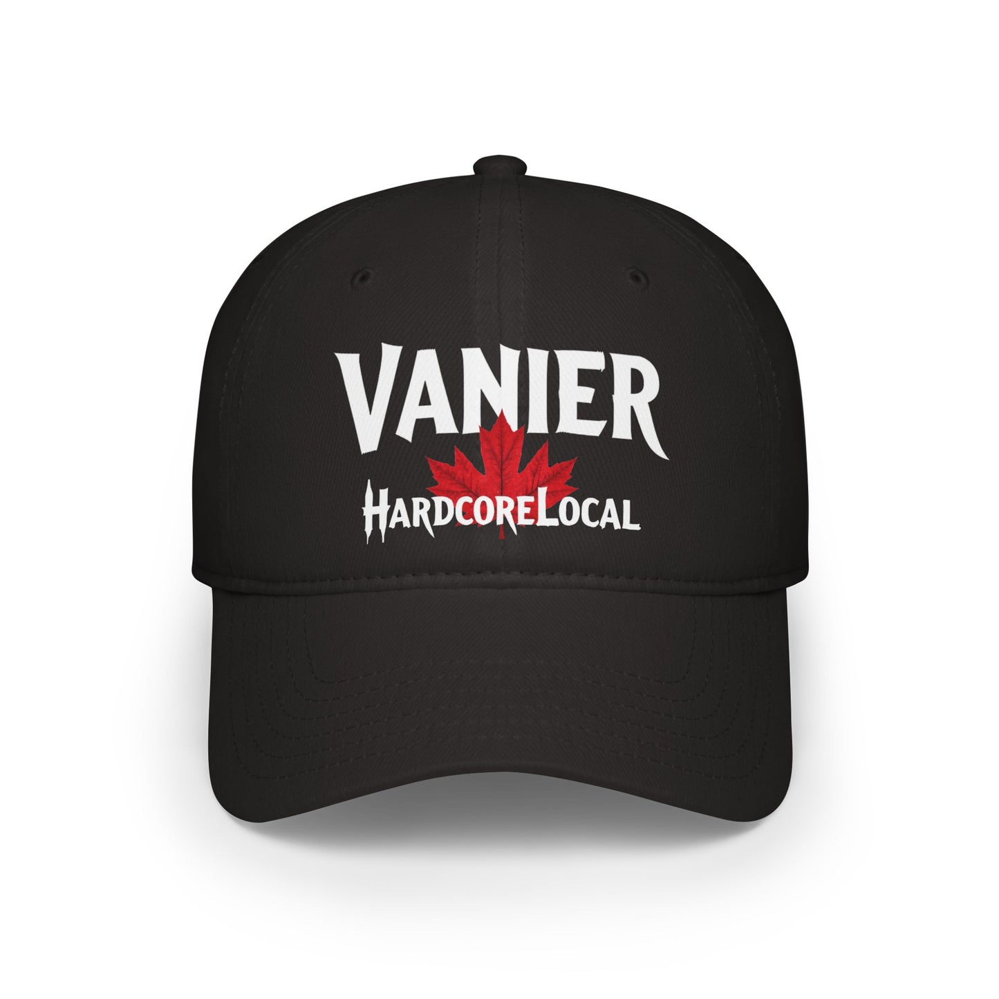 Vanier HARDCORE LOCAL Red LEAF Low Profile Baseball Cap - Hat for Community Lovers