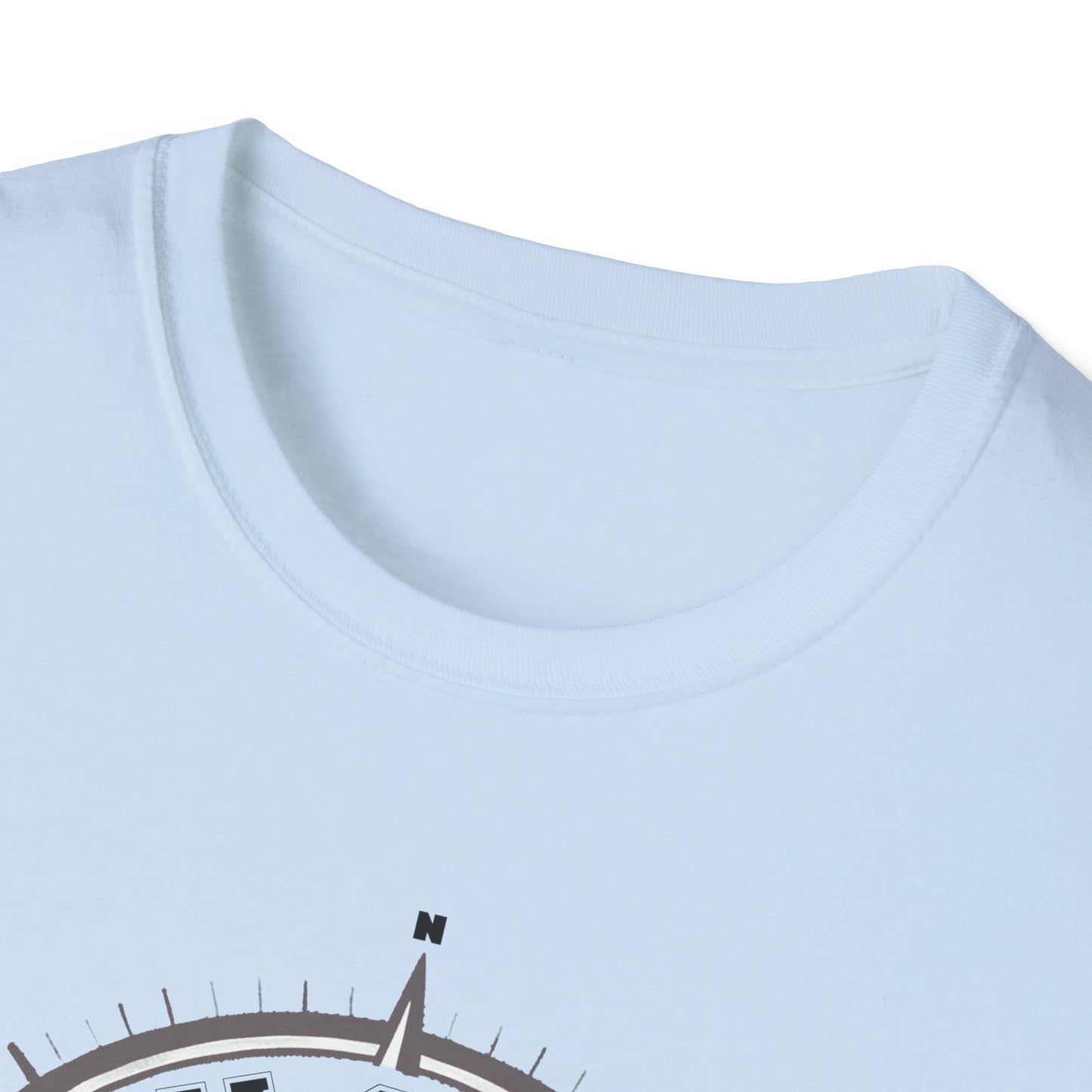 Happy Camper Crew Compass T-Shirt, Softstyle Graphic Tee, Unisex Casual Wear, Support'N Locals Merch, Gift for Community Lovers,