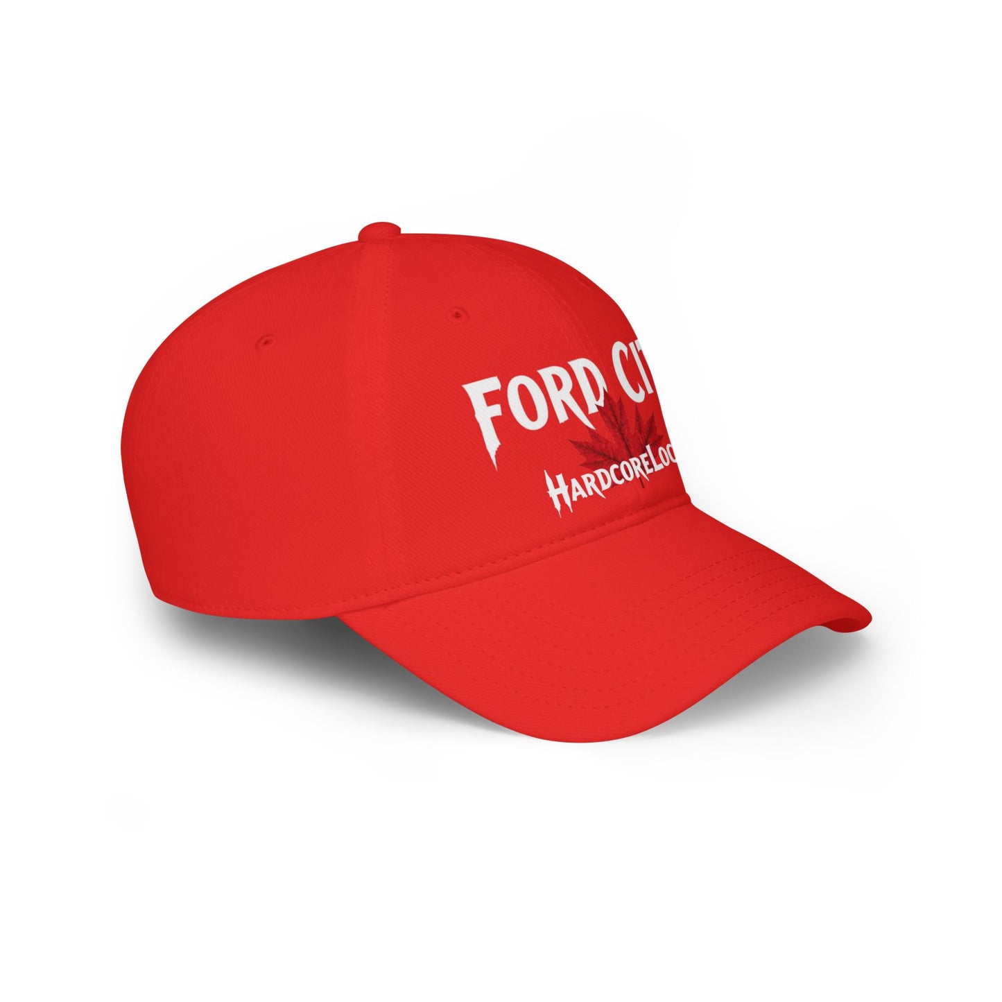 FORD CITY HARDCORE  BIG LEAF Low Profile Baseball Cap - Red Hat for Community Lovers FINKZ WINDSOR
