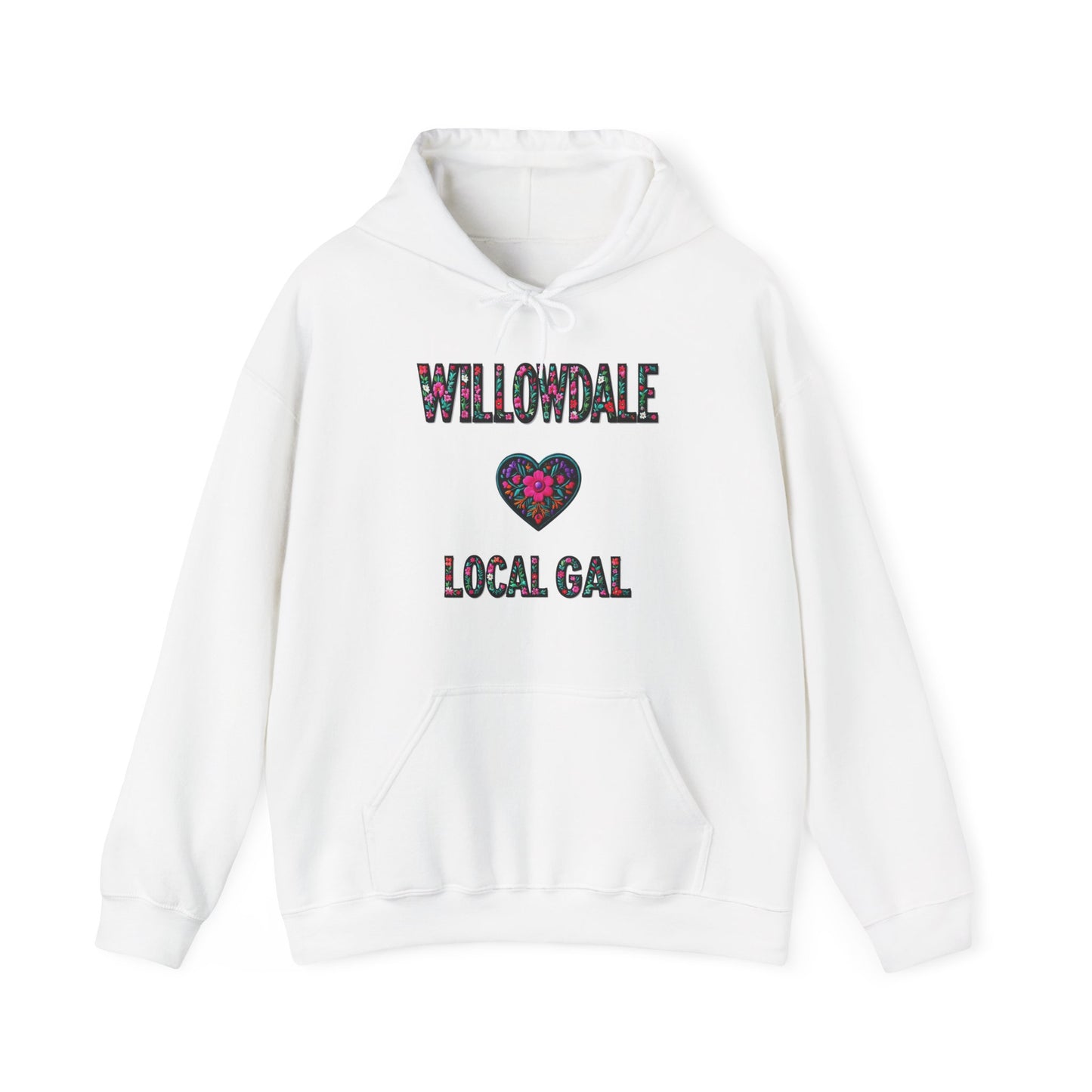 Willowdale Local Gal Flower c06-n05-hs005, Hooded Sweatshirt -  Unisex Heavy Blend™ Pullover, Casual Hoodie for Every Day, Gift for Friends, Support'n Locals -Local Pride Apparel Support Your Community