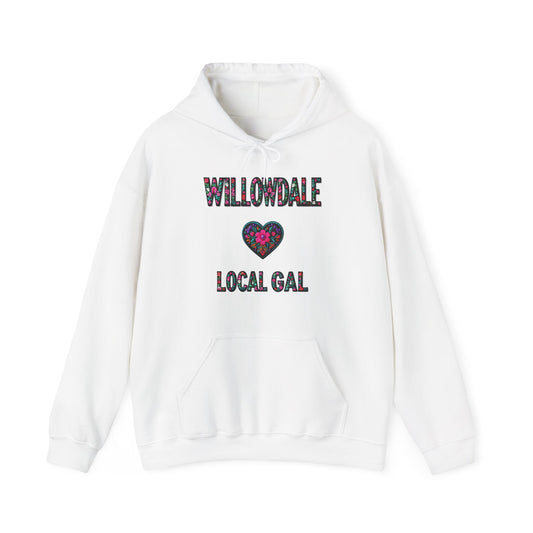 Willowdale Local Gal Flower c06-n05-hs005, Hooded Sweatshirt -  Unisex Heavy Blend™ Pullover, Casual Hoodie for Every Day, Gift for Friends, Support'n Locals -Local Pride Apparel Support Your Community