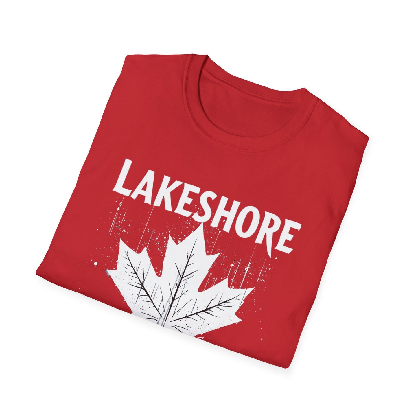 LAKESHORE, We Support Our Own 2, Hardcore Local White Leaf T-Shirt, Softstyle Graphic Tee, Unisex Casual Wear, Support Local Merch, Gift for Community Lovers Finkz Windsor