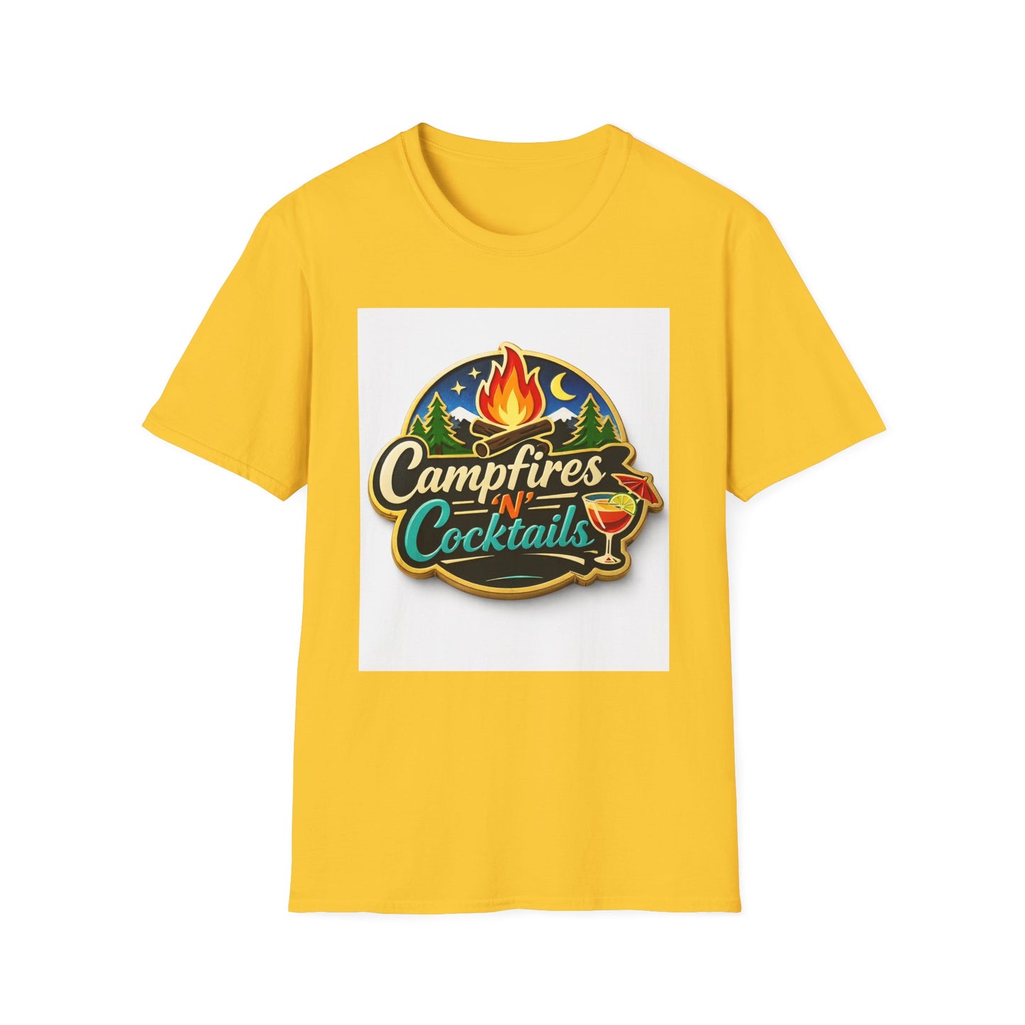Campfire'N Cocktails T-Shirt, Softstyle, Unisex - CampfireNCocktails.com