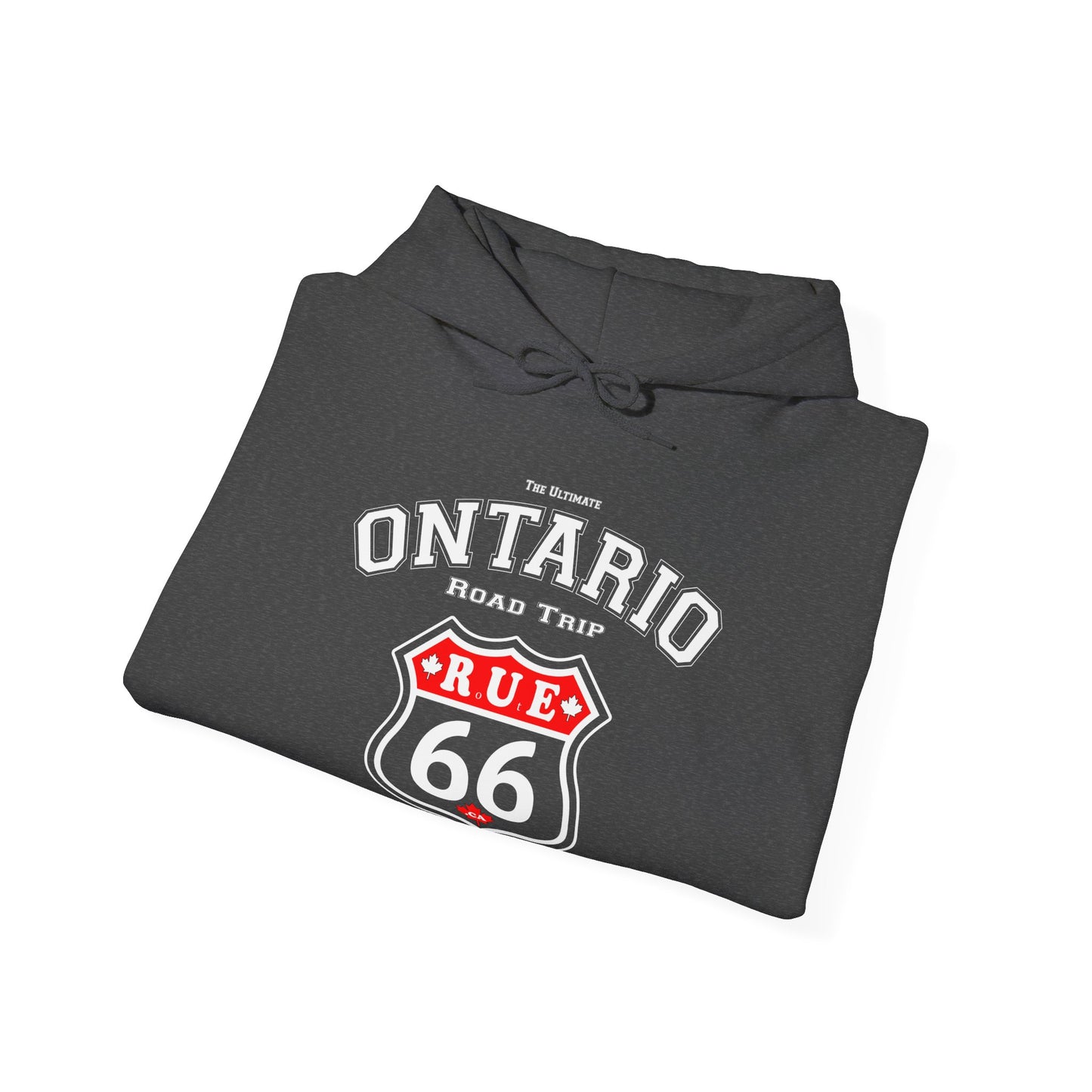 Ontario Road Trip Black | Rue66.ca 100% Authentic | Cozy Camping Hoodie | Unisex Hooded Sweatshirt for Nature Lovers, Casual Wear, Gift for Him/Her, Outdoor Adventures, Cozy...
