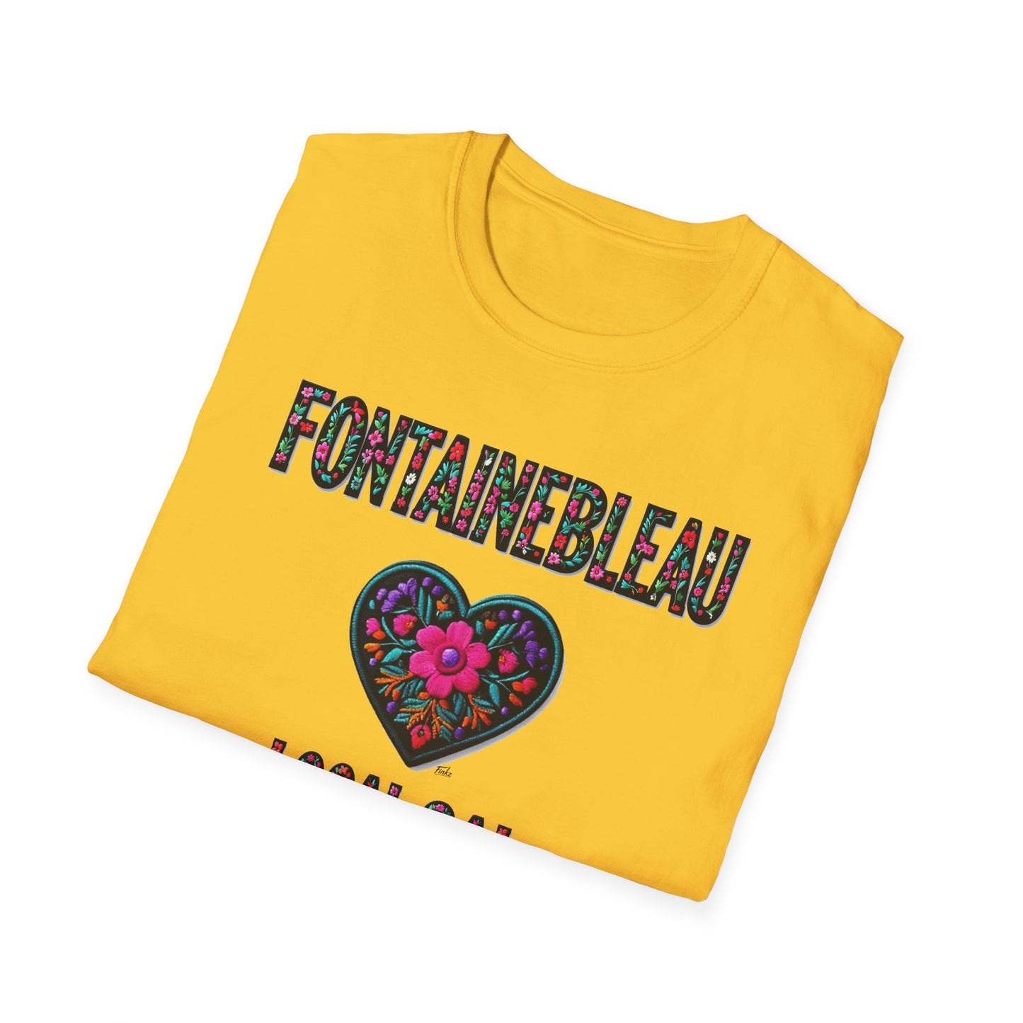 FONTAINEBLEAU Local Gal Flower-Heart T-Shirt, 3 Softstyle Graphic Tee, Unisex Casual Wear, Support Local Merch, Gift for Community Lovers, Finkz WINDSOR