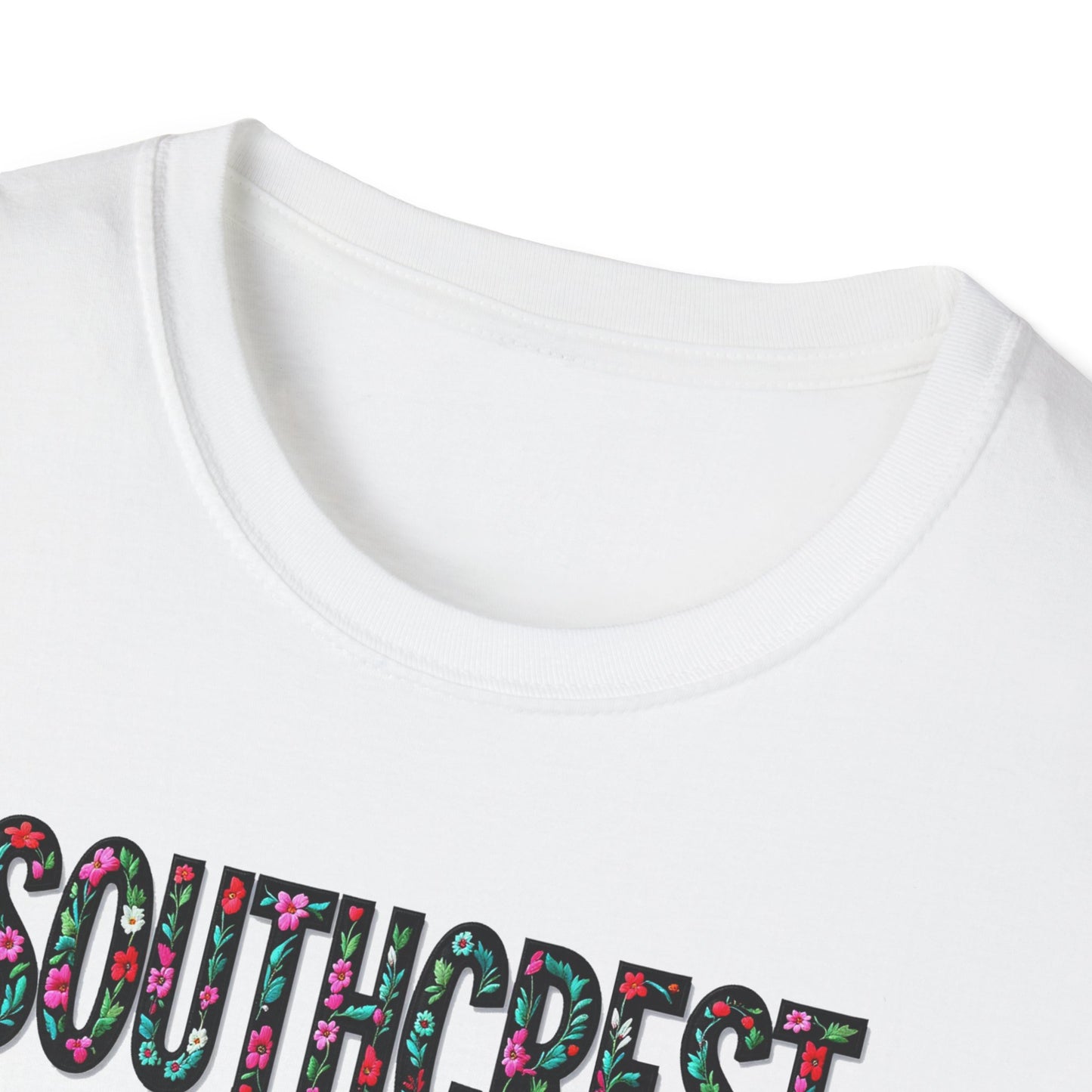 Southcrest Local Gal Flower-Heart T-Shirt, c02-n07-s05  Softstyle Graphic Tee, Unisex Casual Wear, Support Local Merch, Gift for Community Lovers, Finkz WINDSOR