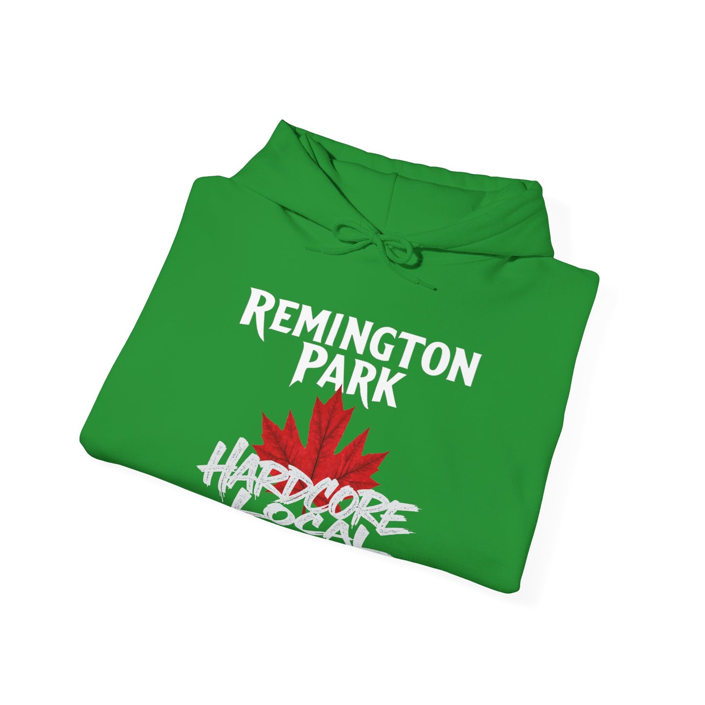 Remington Park HARDCORE LOCAL red leaf, Hooded Sweatshirt - c01-n10-hs006 Unisex Heavy Blend™ Pullover, Casual Hoodie for Every Day, Gift for Friends, Support'n Locals -Local Pride Apparel Support Your Community