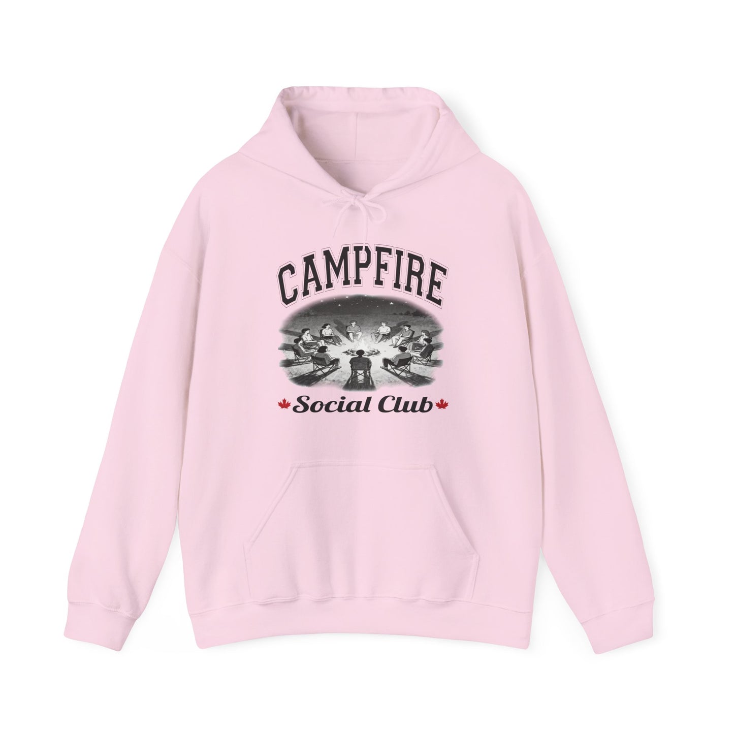 Campfire Social Club Leaf Cozy Hoodie | Unisex Sweatshirt for Nature Lovers, Casual Wear, Gift for Him/Her, Outdoor Adventures, Cozy Days Canada Patriotic