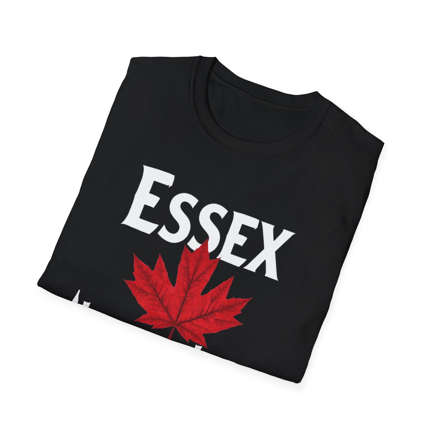 Essex Hardcore Local Red Leaf, We Support Our Own, 1 T-Shirt, Softstyle Graphic Tee, Unisex Casual Wear, Support Local Merch, Gift for Community Lovers