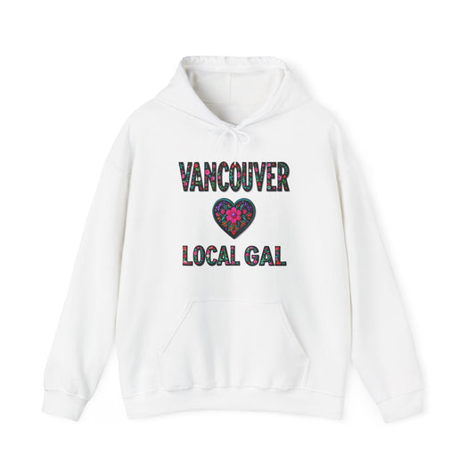 Vancouver Local Gal Flower c13-n00-hs005, Hooded Sweatshirt -  Unisex Heavy Blend™ Pullover, Casual Hoodie for Every Day, Gift for Friends, Support'n Locals -Local Pride Apparel Support Your Community